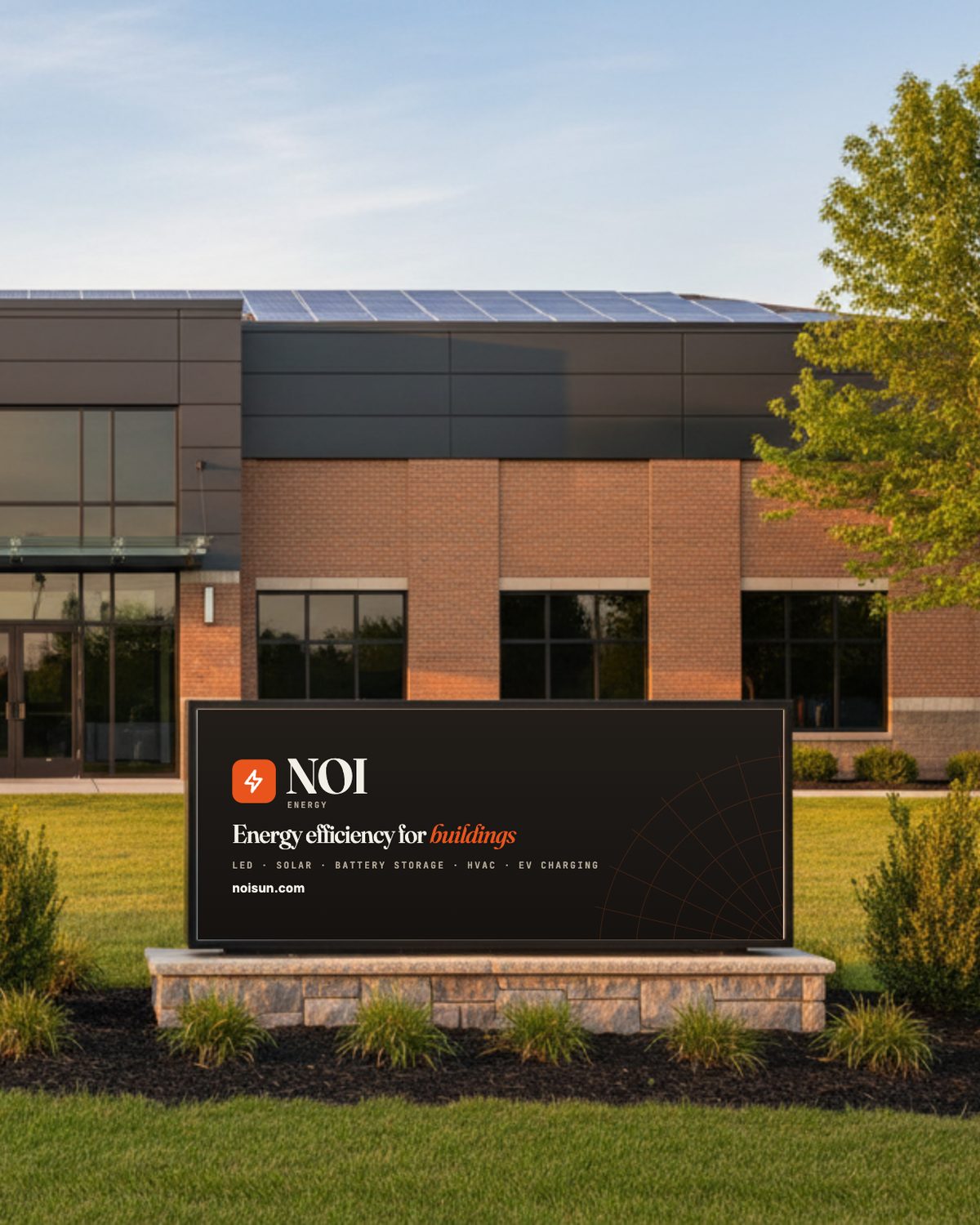 NOI Energy sign outside a commercial building